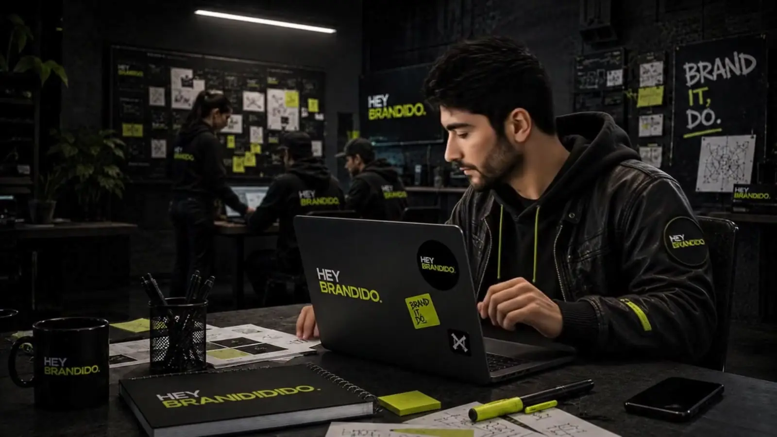 Estudio Hey Brandido trabajando